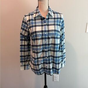 Vineyard Vines Plaid Classic Fit Button Front Flannel Top Shirt Women’s size 4
